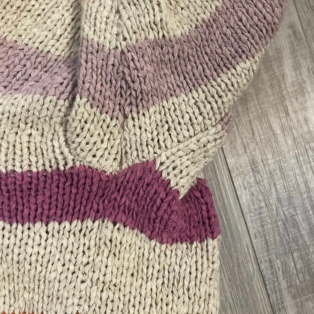 Lou & Grey & LOFT Sweater Womens LARGE Multicolor Chunky Knit Striped Pullover - Picture 8 of 14